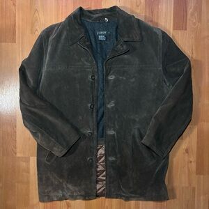 Men’s JCREW Brown Leather Jacket Coat Size Small